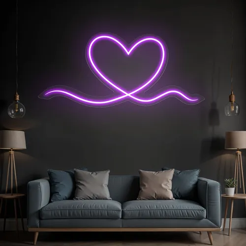 Purple Heart Neon Sign - All Signs Today