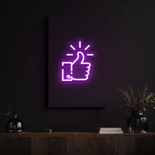Purple Thumbs Up Neon Sign - All Signs Today