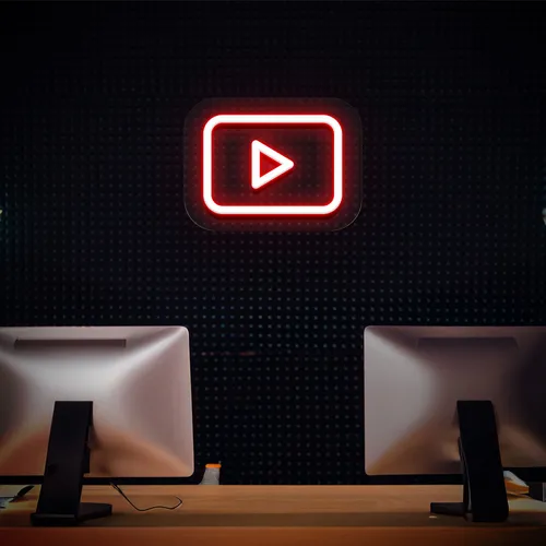 Youtube Play Button Neon Sign - All Signs Today