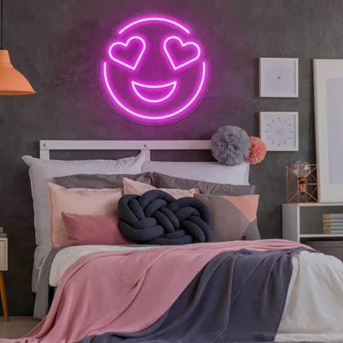 In Love Emoji Neon Sign - All Signs Today