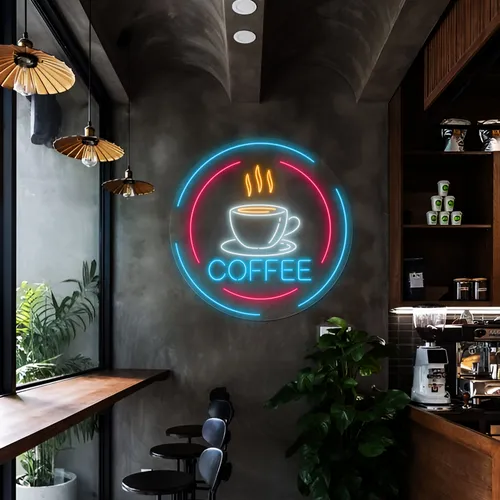 Steaming Cup Coffee Neon Sign - All Signs Today
