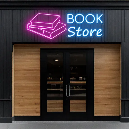 Glowing Book Store Neon Sign - All Signs Today