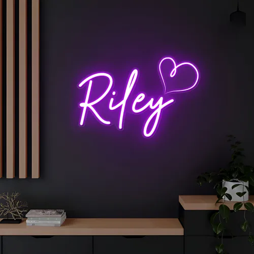 Riley Heart Neon Sign - All Signs Today