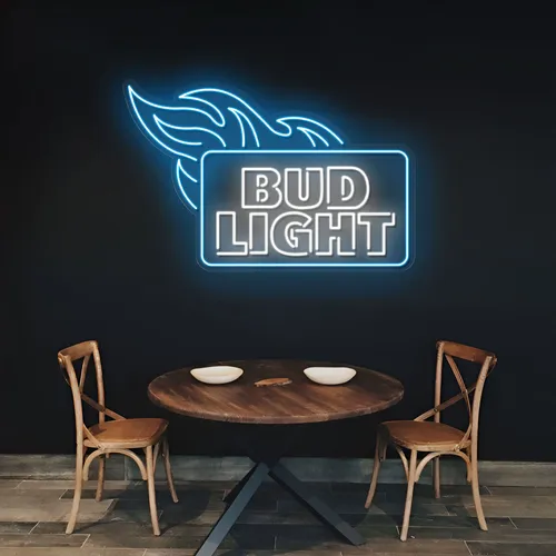 Fiery Bud Light Neon Sign - All Signs Today