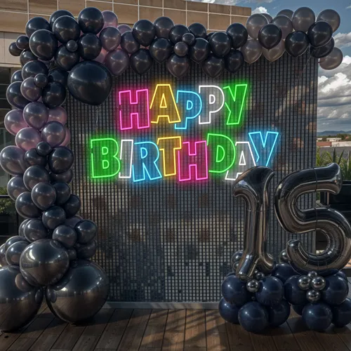 Colorful Happy Birthday Neon Sign - All Signs Today