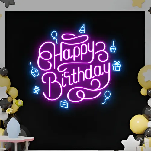 Happy Birthday Vibes Neon Sign - All Signs Today