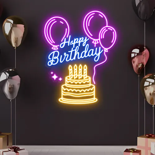 Happy Birthday Bash Neon Sign - All Signs Today