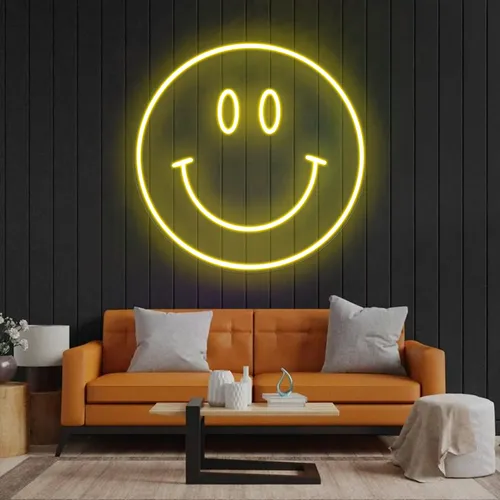 Yellow Neon Smile Sign - All Signs Today
