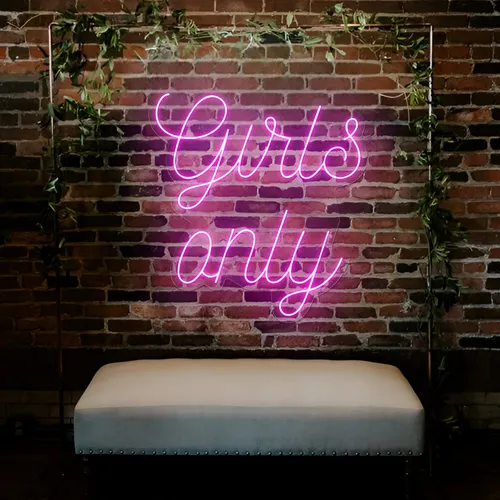 Chic Pink Girls Only Neon Sign - All Signs Today