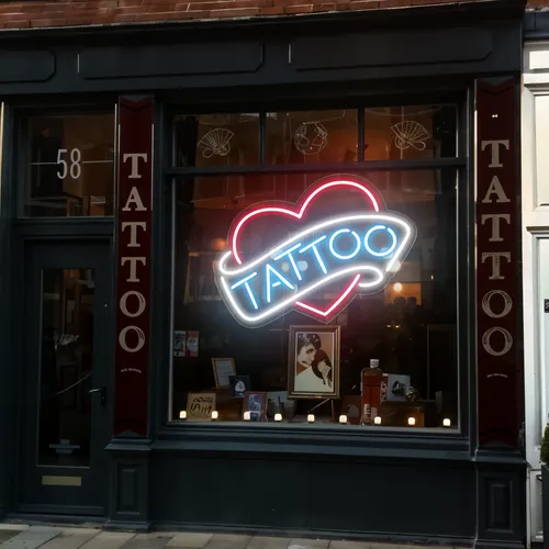 Tattoo Heart Window Neon Sign - All Signs Today