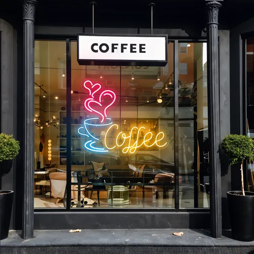 Coffee Love Window Neon Sign - All Signs Today