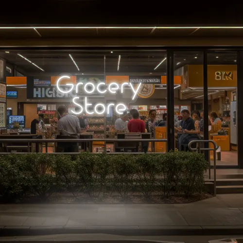 Grocery Store Window Neon Sign - All Signs Today