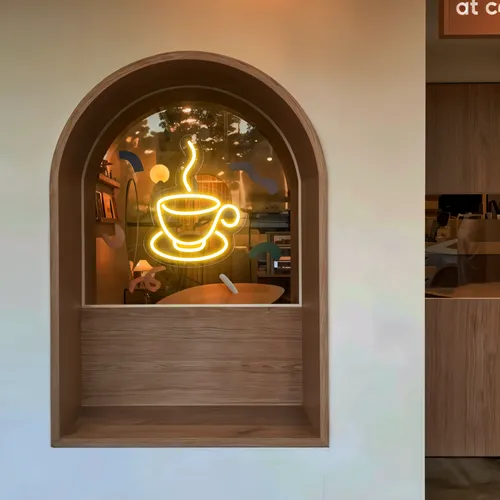 Coffee Cup Window Neon Sign - All Signs Today