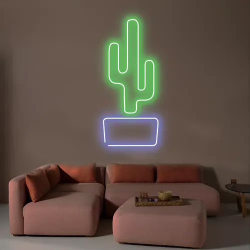 Cactus Vertical Neon Sign - All Signs Today