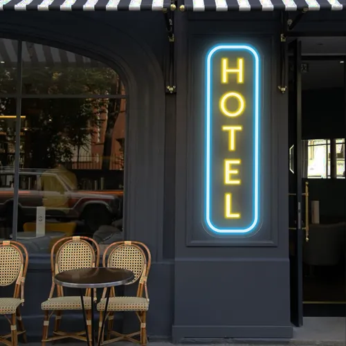 Hotel Vertical Neon Sign - All Signs Today