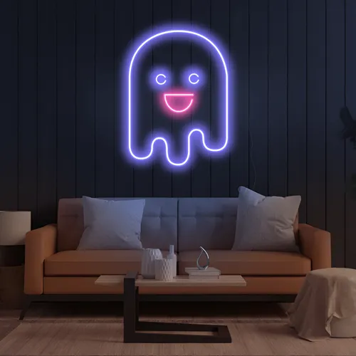 Ghost Cartoon Vertical Neon Sign - All Signs Today