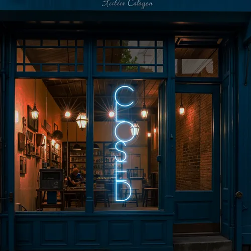 Closed Vertical Neon Sign - All Signs Today