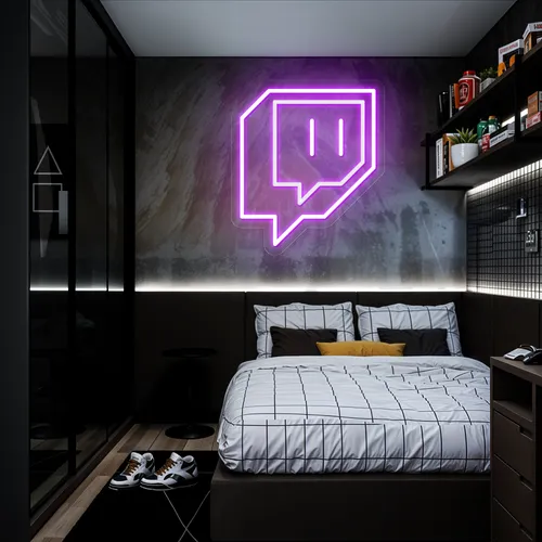 Twitch Icon Glow Neon Sign - All Signs Today