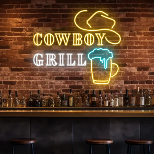 Cowboy Grill Neon Sign - All Signs Today