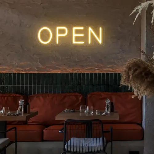 Open Block Neon Sign - All Signs Today
