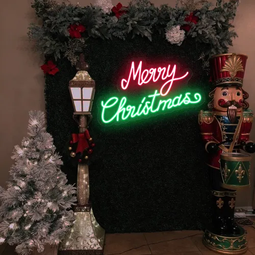 Merry Christmas Script Neon Sign - All Signs Today