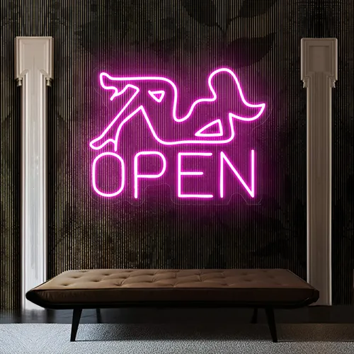 Open With Pin-Up Neon Sign - All Signs Today