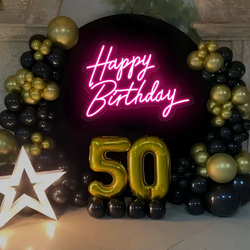 Happy Birthday Neon Sign - All Signs Today