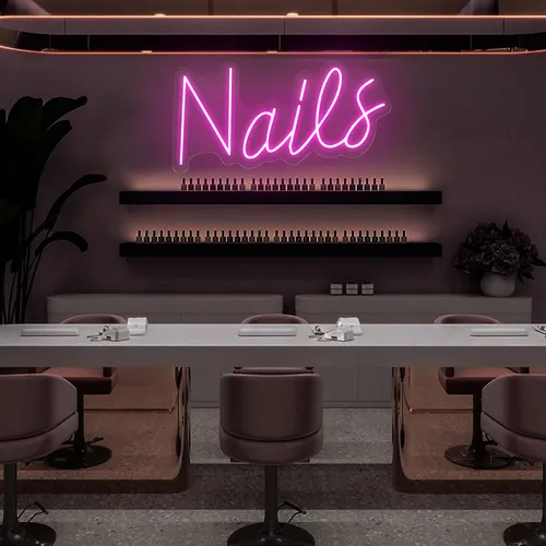 Nails Script Neon Sign - All Signs Today