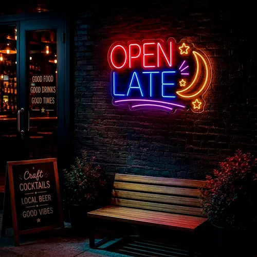 Custom Open Late Neon Signs - All Signs Today