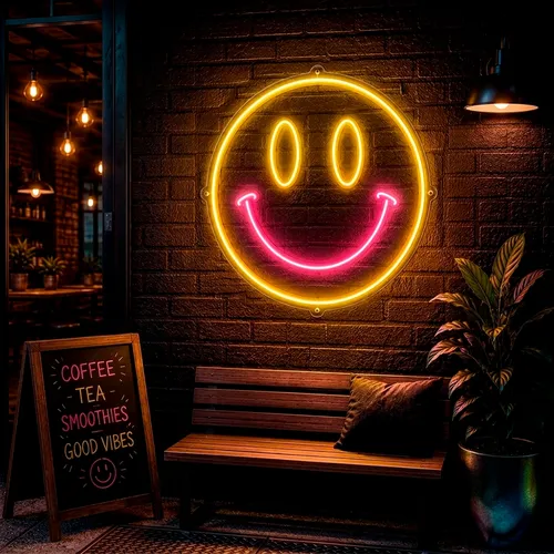 Custom Smiley Face Neon Signs - All Signs Today