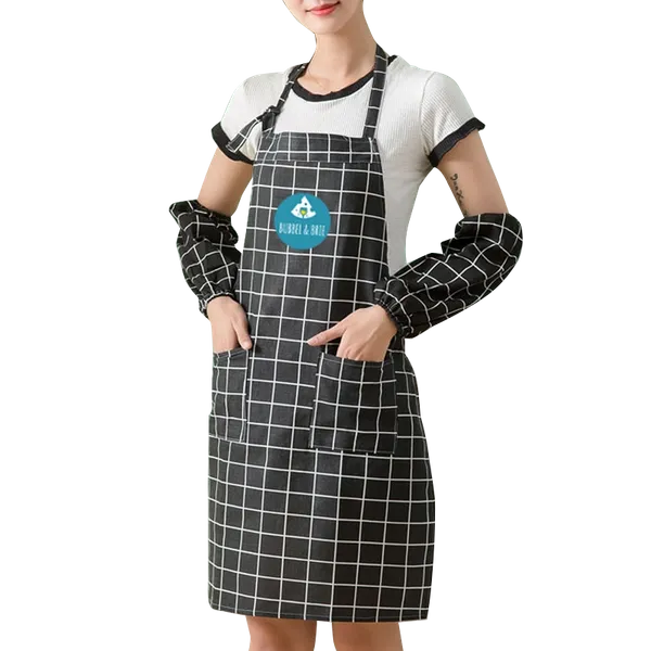 Cotton Linen Plaid Apron Set - All Signs Today