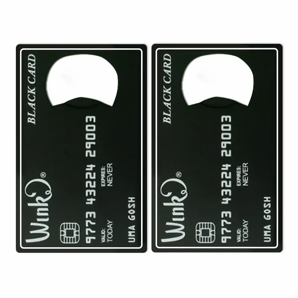 Black Card Shaped Bottle Opener - All Signs Today