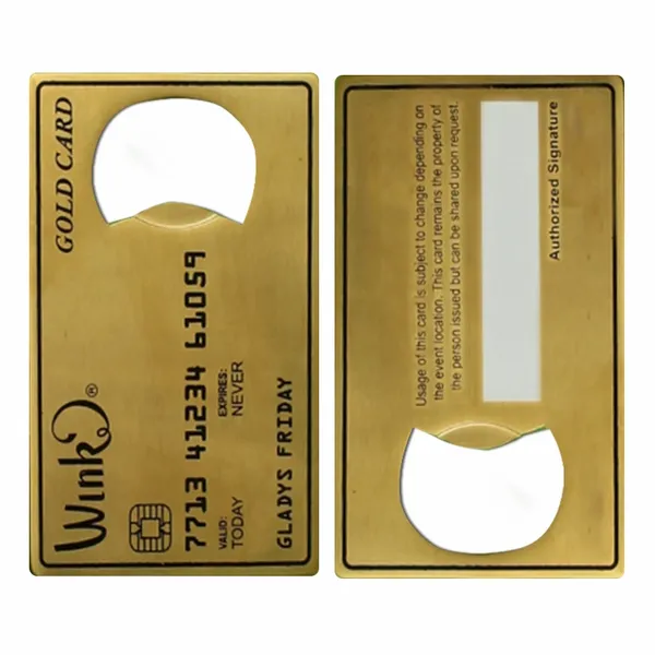 Gold Card Shaped Bottle Opener - All Signs Today