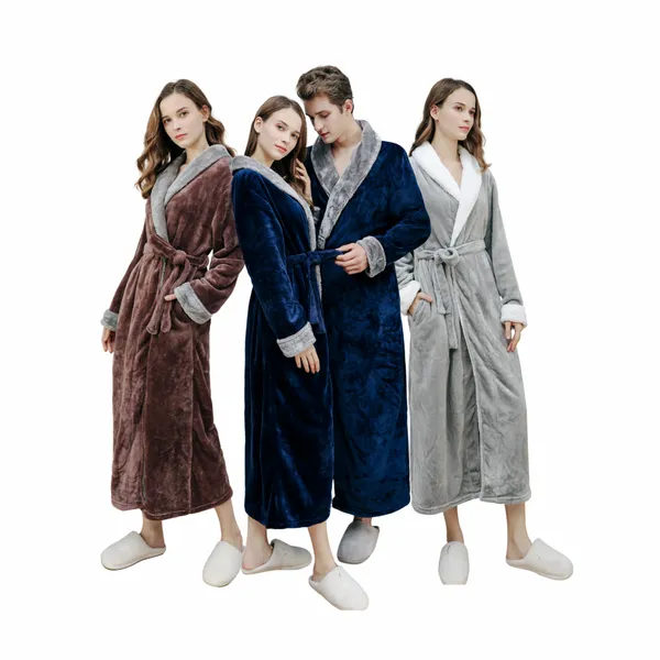 Stylish Custom Contrast Fleece Bathrobes - All Signs Today