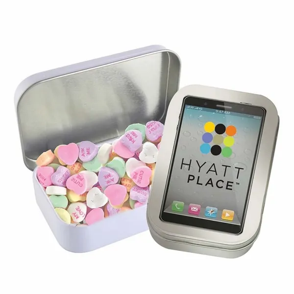 Rectangular Tin - Imprinted Conversation Hearts - All Signs Today
