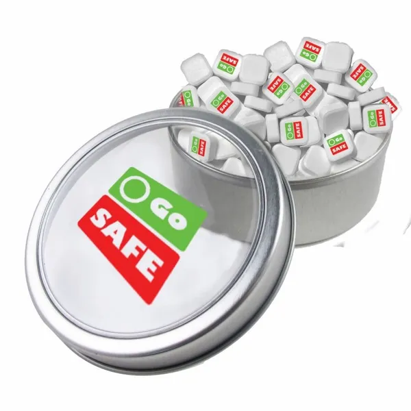 Large Top View Tin - Imprinted Square Mints - All Signs Today