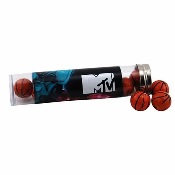 Tube with Chocolate Basketballs 6" tube - All Signs Today