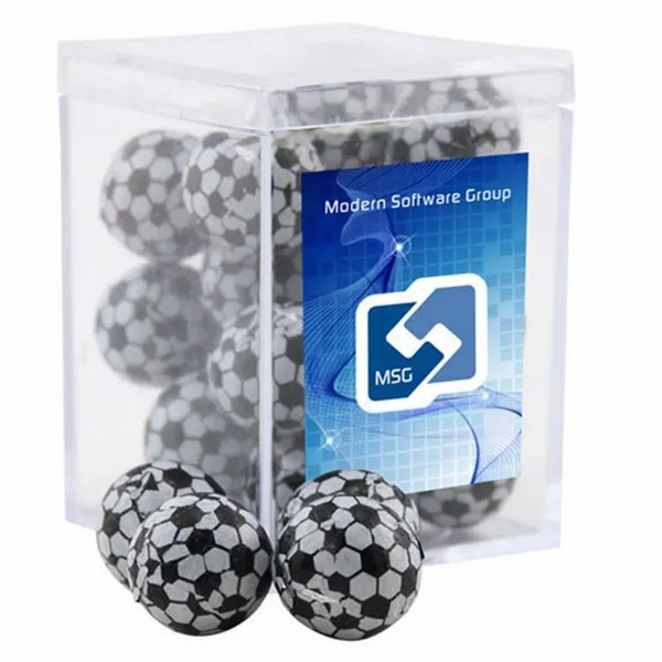 Acrylic Box with Chocolate Soccer Balls - Small - All Signs Today