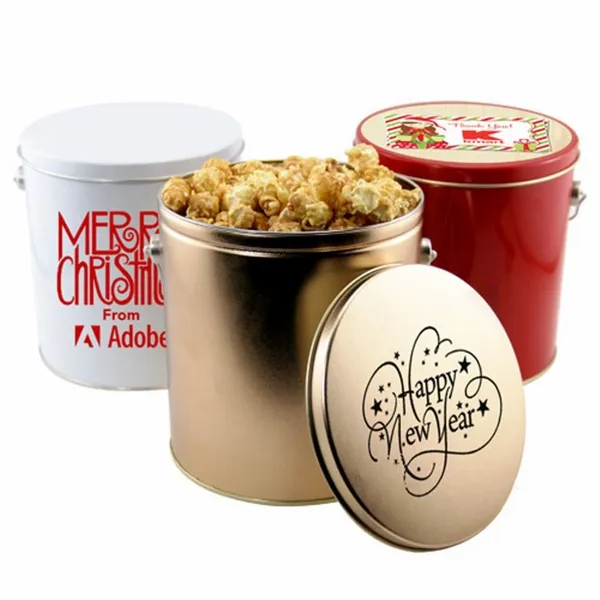 1 Gallon Gift Tin with Caramel Popcorn - All Signs Today