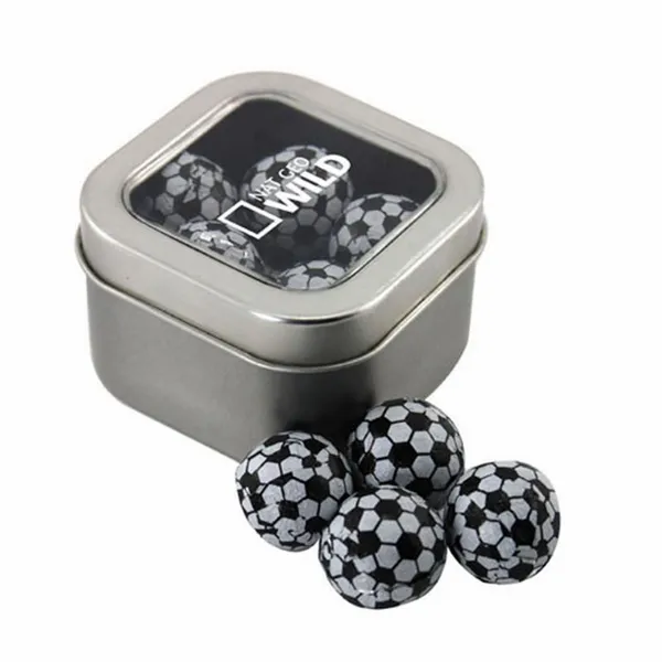 Window Tin with Chocolate Soccer Balls - SBF2500 - All Signs Today