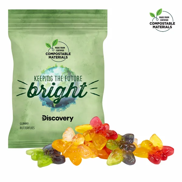 2oz. ECO-Digibag, Compostable & Full Color, Gummy Butterflies - All Signs Today