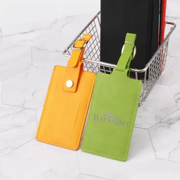 Leather Luggage Tag with Snap