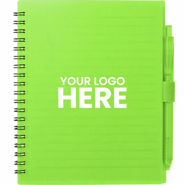 FSC Recycled 5.5 x 7 Spiral Notebook w/ RPET Pen