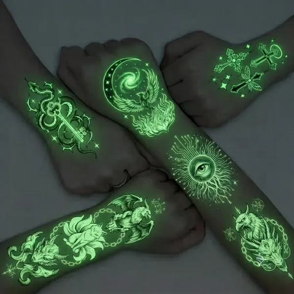 Glow Tattoos with Colorful Imprint - All Signs Today