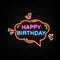 Happy Birthday in Bubble Thought Neon Sign - All Signs Today