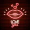 Lips with Love You Neon Sign - All Signs Today