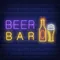 Beer & Bar with Bottle & Glass Neon - All Signs Today