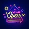 We Are Open Hanging Neon Sign - All Signs Today