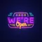 We're Open with Wave Lines Neon Sign - All Signs Today
