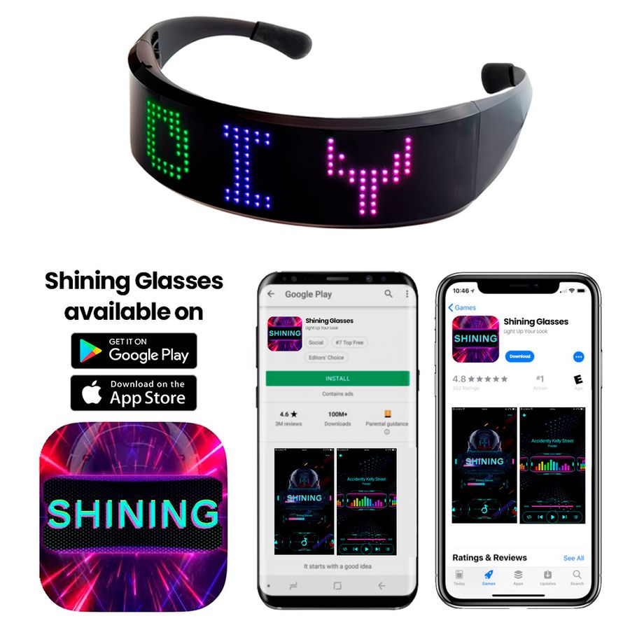 LED Light Up Glasses with Bluetooth - All Signs Today